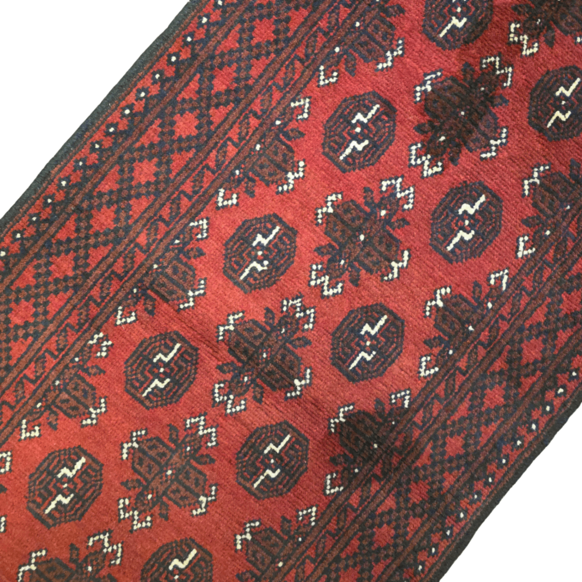 285 x 74 cm Red Afghan Bokhara Runner Rug