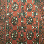 288 x 87 cm Hand-Knotted Red Afghan Akche Runner Rug