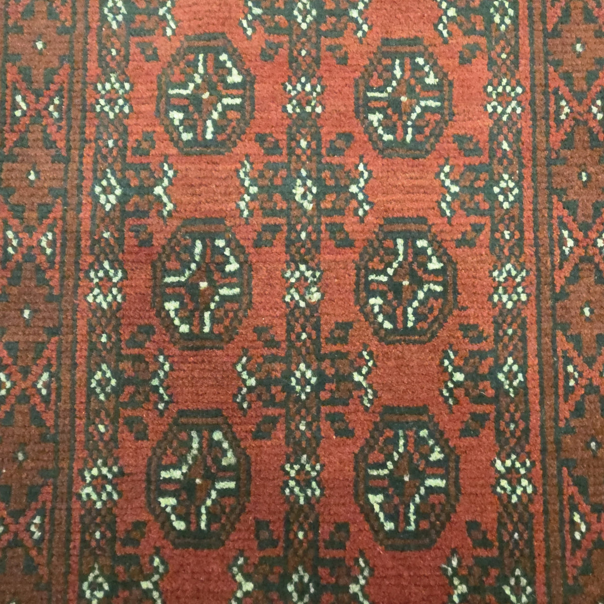288 x 87 cm Hand-Knotted Red Afghan Akche Runner Rug