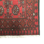 288 x 87 cm Hand-Knotted Red Afghan Akche Runner Rug