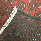 288 x 87 cm Hand-Knotted Red Afghan Akche Runner Rug