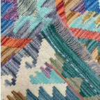 150 × 105 cm Hand-Woven Afghan Kilim Rug – Wool Flatweave