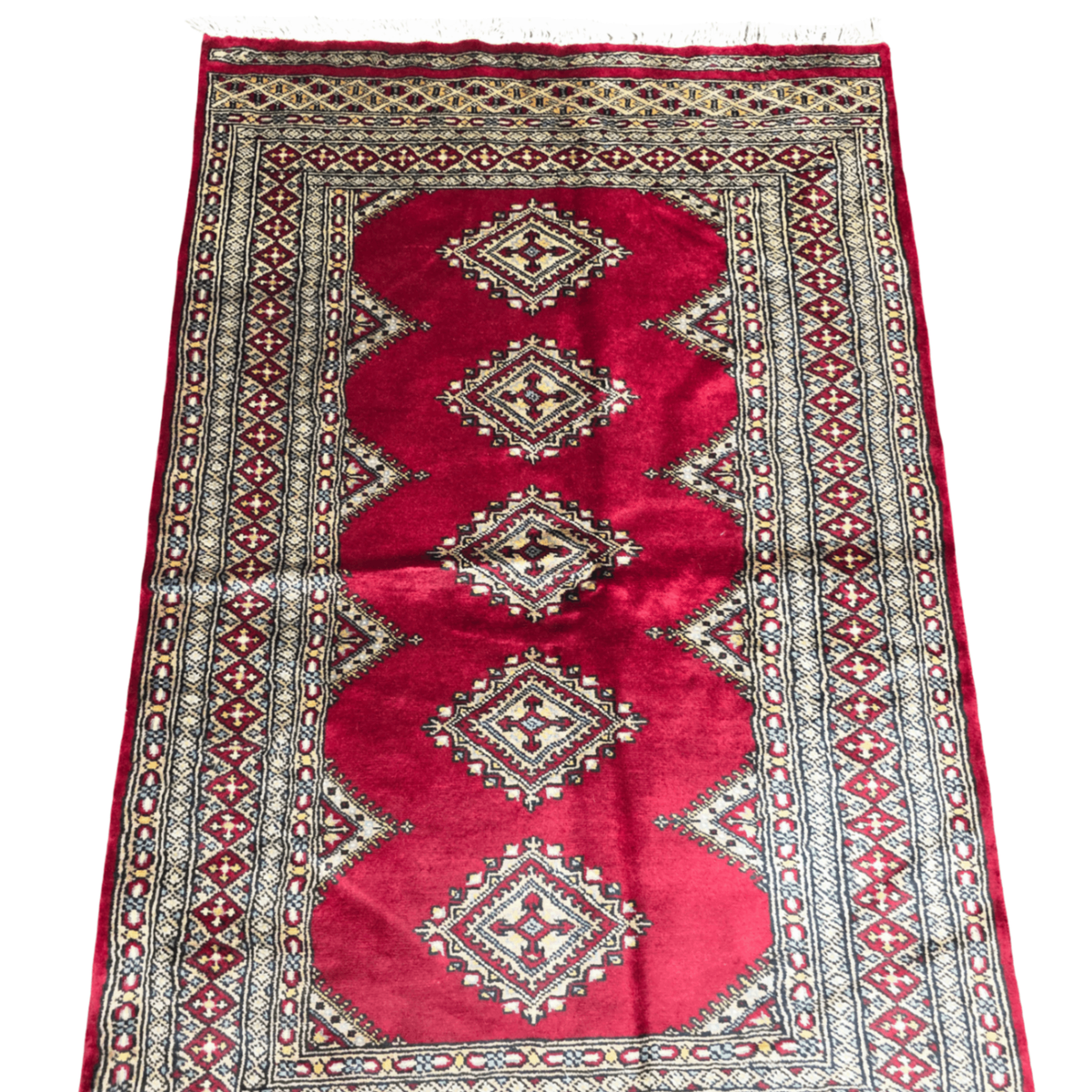 150 x 93 cm Hand Knotted Red Karachi Bokhara – Wool Rug