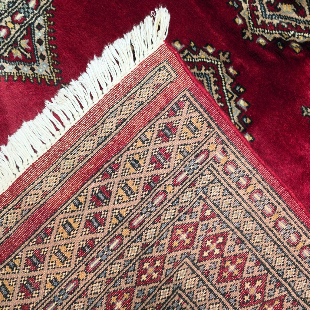 150 x 93 cm Hand Knotted Red Karachi Bokhara – Wool Rug