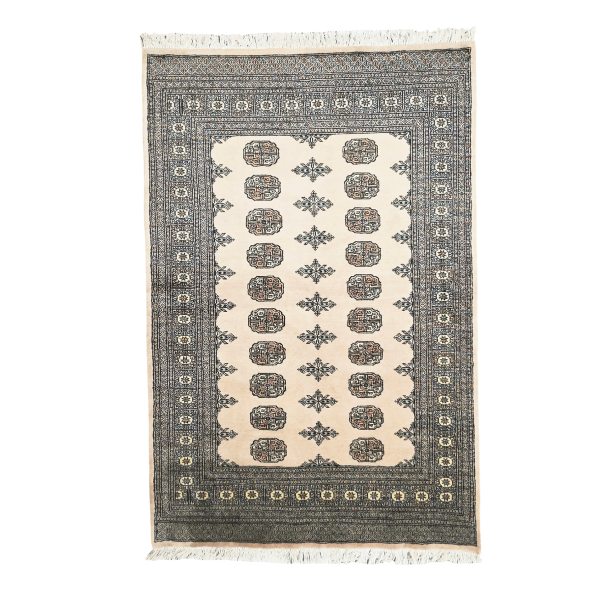 187 x 124 cm Hand Knotted Beige Karachi Bokhara – Wool Rug