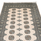 187 x 124 cm Hand Knotted Beige Karachi Bokhara – Wool Rug