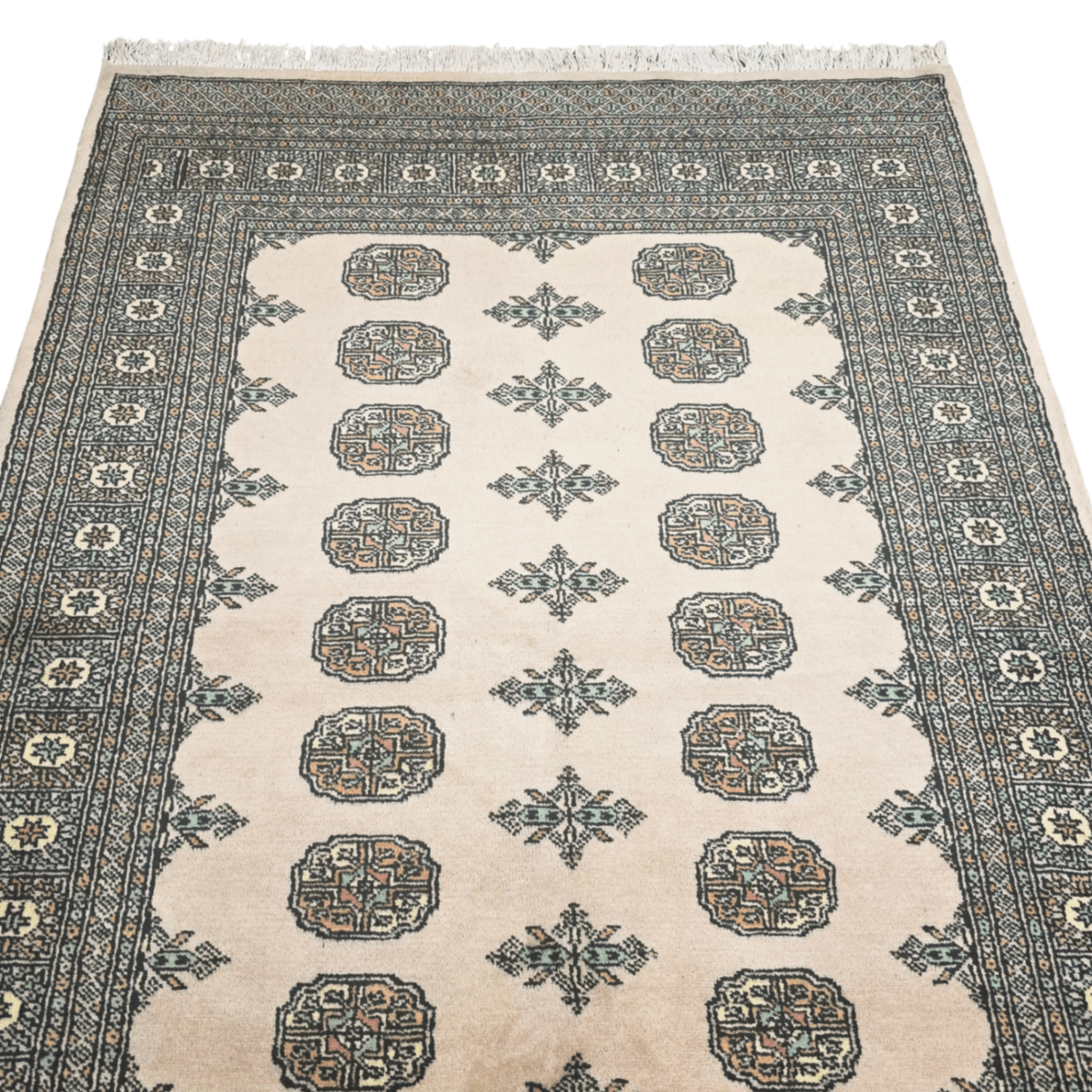 187 x 124 cm Hand Knotted Beige Karachi Bokhara – Wool Rug