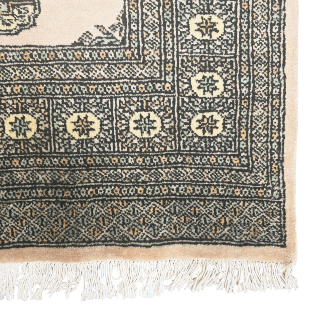 187 x 124 cm Hand Knotted Beige Karachi Bokhara – Wool Rug