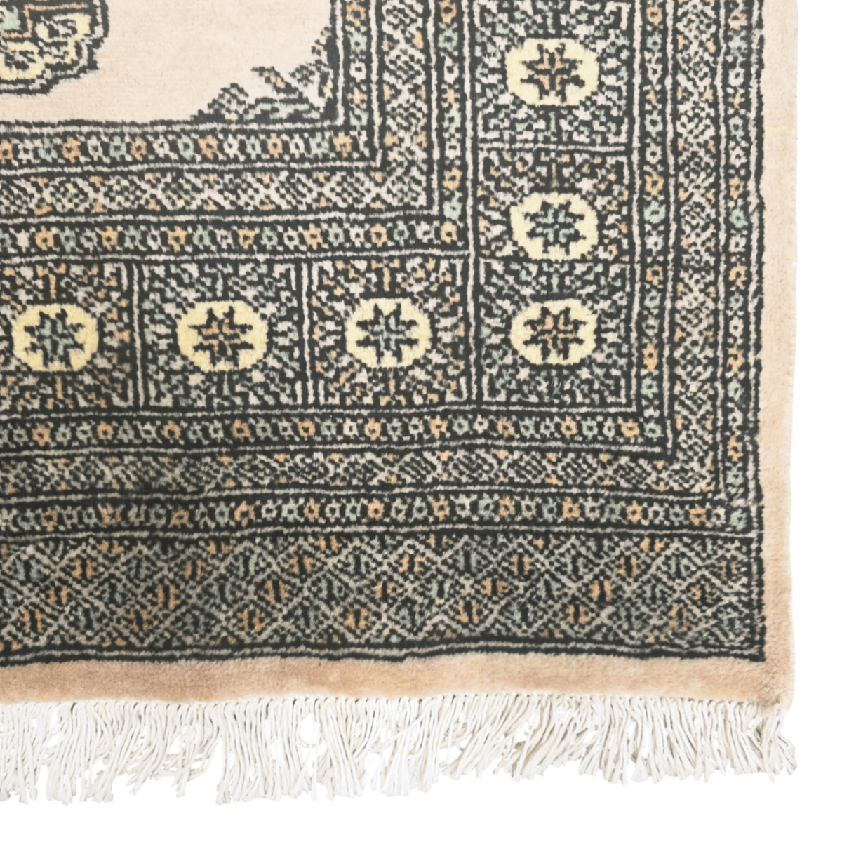 187 x 124 cm Hand Knotted Beige Karachi Bokhara – Wool Rug