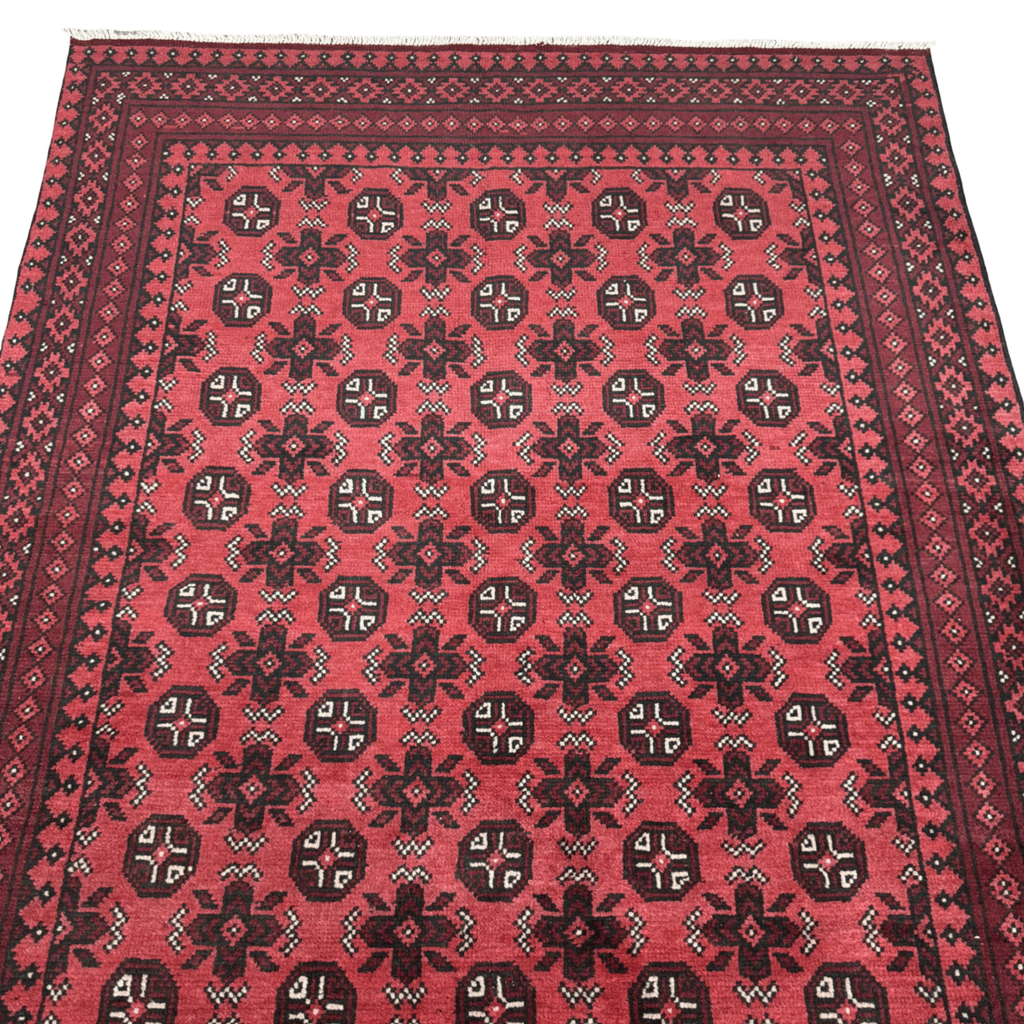 194 x 154 cm Hand-Knotted Afghan Akche Bokhara Rug