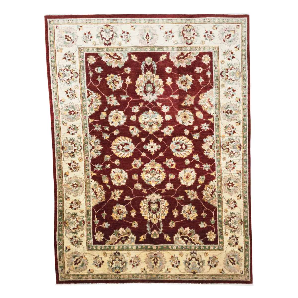 197 x 146 cm Hand Knotted Soft Tone Afghan Chobi – Wool Rug