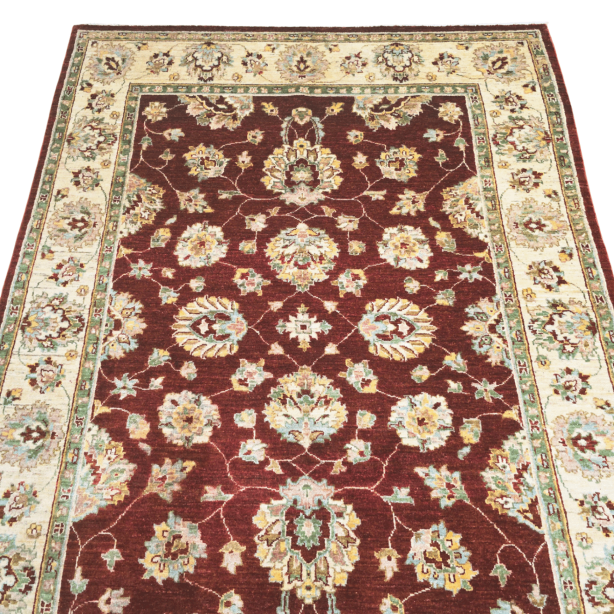 197 x 146 cm Hand Knotted Soft Tone Afghan Chobi – Wool Rug