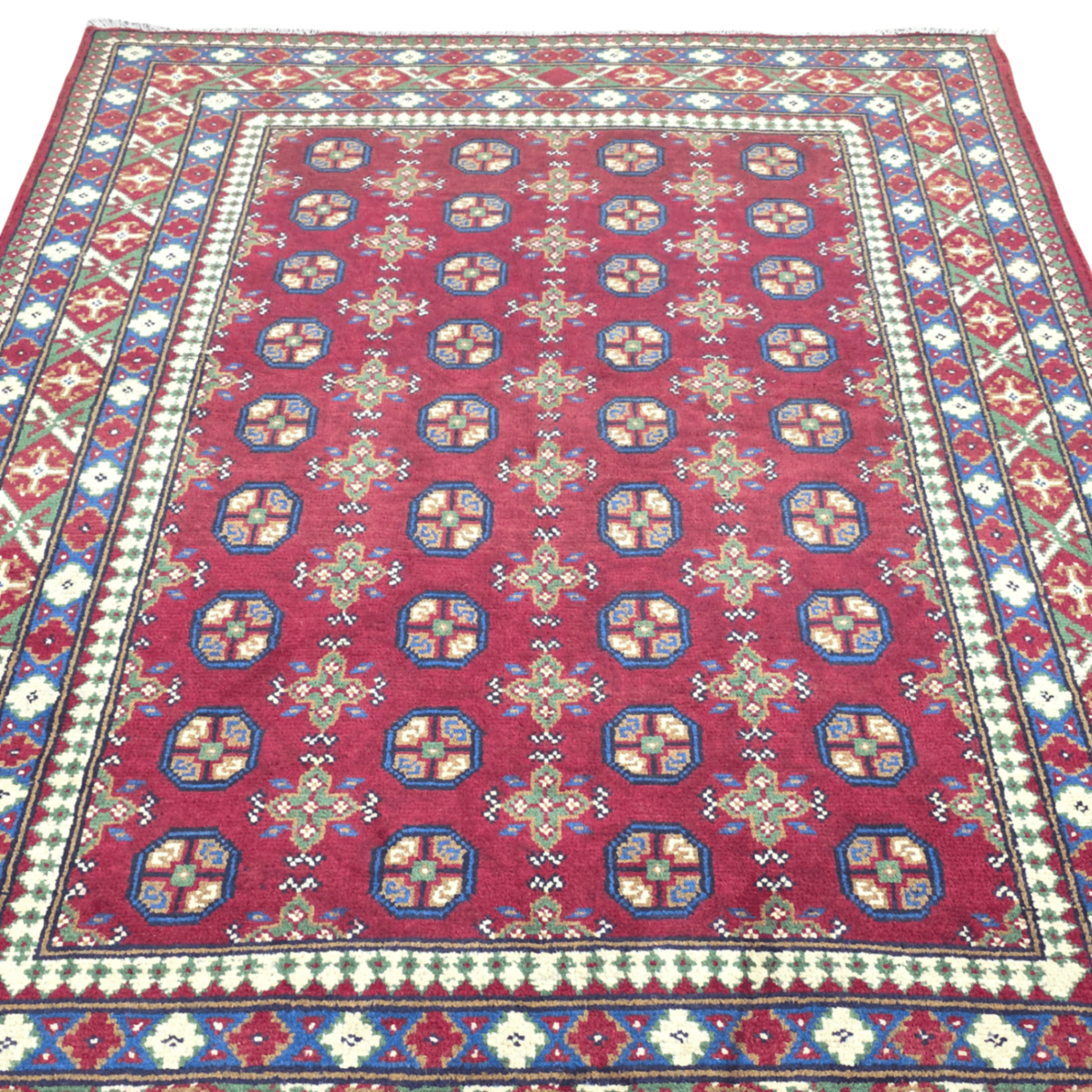 202 x 148 cm Hand-Woven Afghan Akche Rug