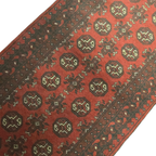 288 x 81 cm Hand-Knotted Red Afghan Akche Runner Rug