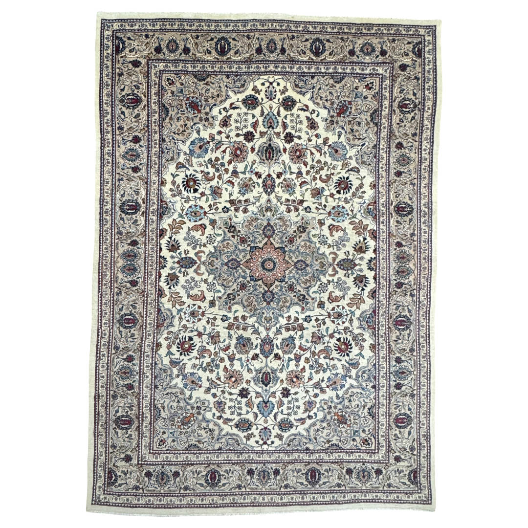 300 x 200 cm Hand-Knotted Persian Nain Medallion – Wool Rug