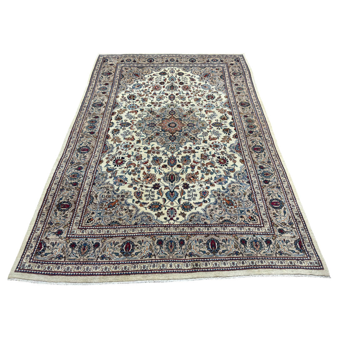 300 x 200 cm Hand-Knotted Persian Nain Medallion – Wool Rug