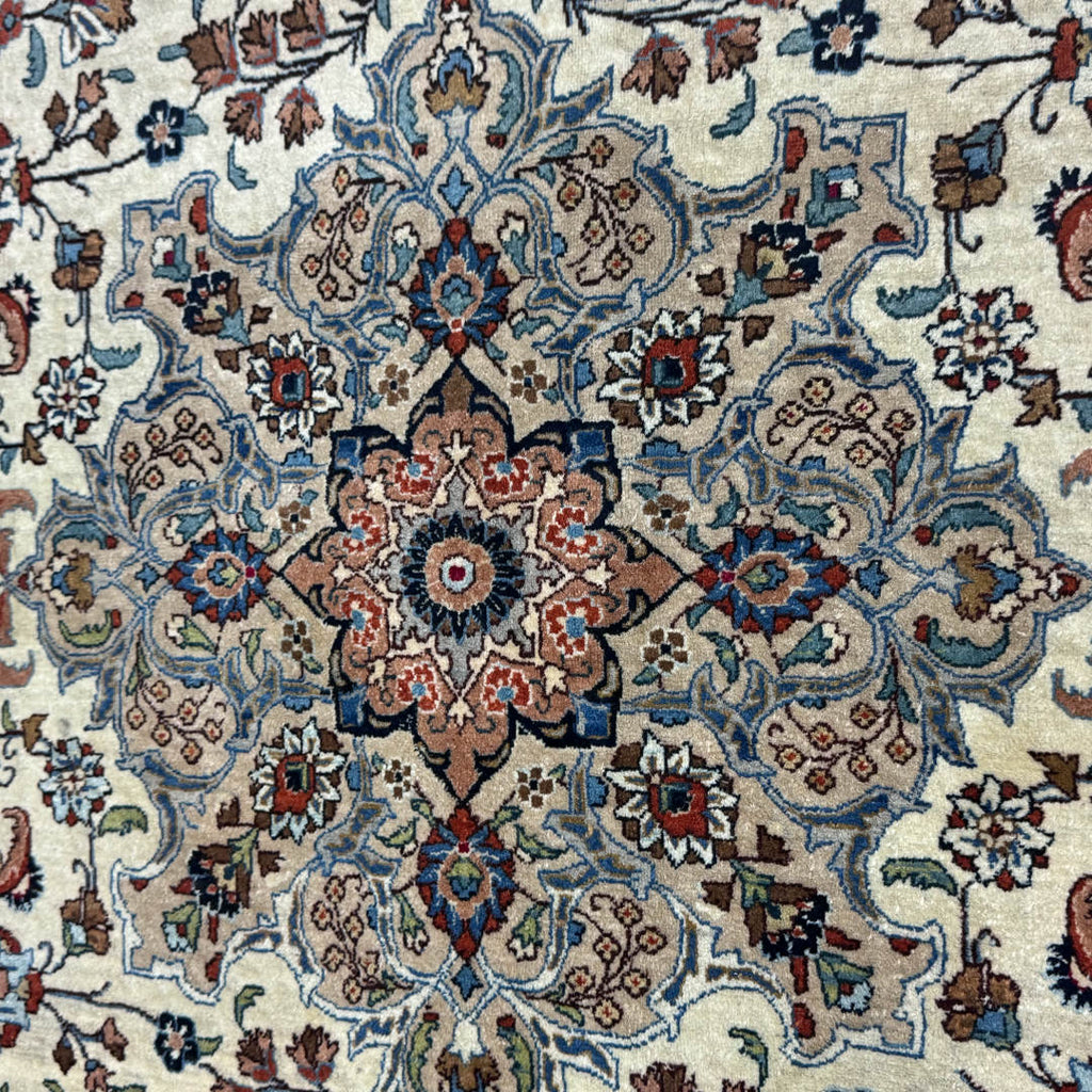 300 x 200 cm Hand-Knotted Persian Nain Medallion – Wool Rug
