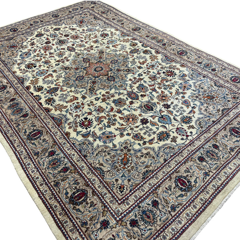 300 x 200 cm Hand-Knotted Persian Nain Medallion – Wool Rug
