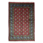 179 x 122 cm Hand-Knotted Afghan Akche Rug – Multi-Color Wool