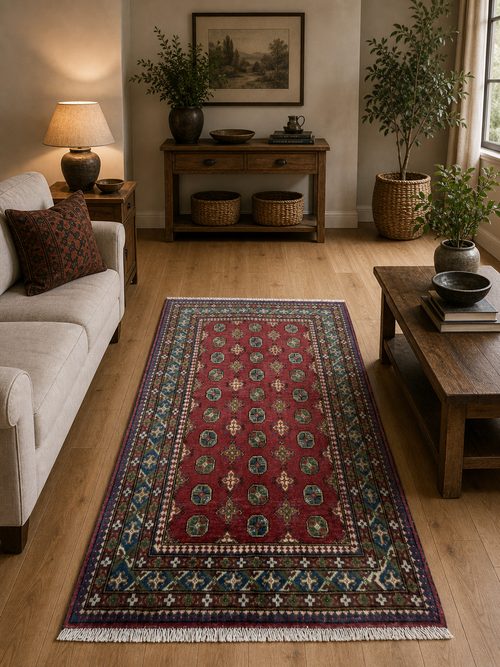 179 x 124 cm Hand-Knotted Afghan Akche Rug