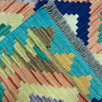 150 × 100 cm Hand-Woven Afghan Kilim Rug – Wool Flatweave