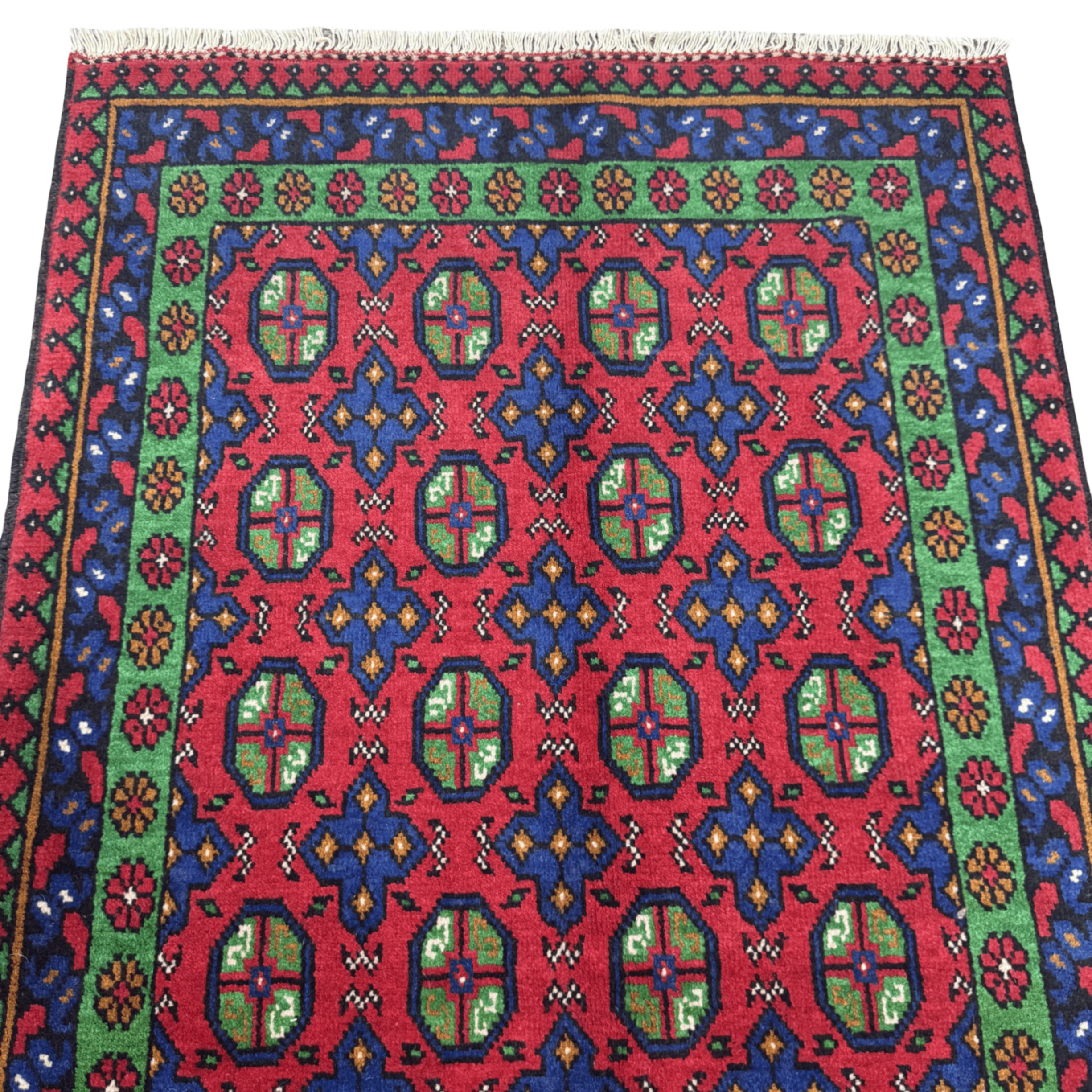 182 x 94 cm Hand-Knotted Afghan Akche Rug