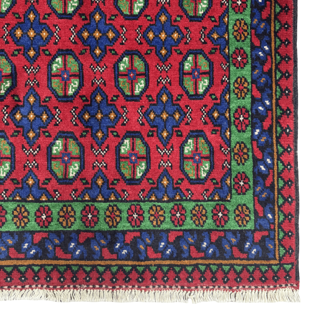 182 x 94 cm Hand-Knotted Afghan Akche Rug