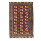 196 x 120 cm Hand-Knotted Tyrian Purple Baluch Bokhara Design – Wool Rug