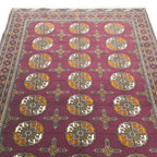 196 x 120 cm Hand-Knotted Tyrian Purple Baluch Bokhara Design – Wool Rug