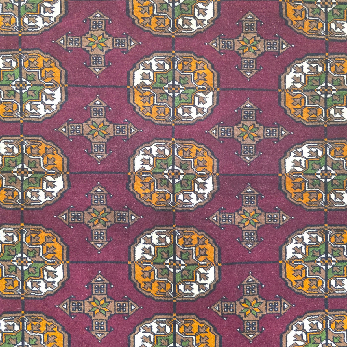 196 x 120 cm Hand-Knotted Tyrian Purple Baluch Bokhara Design – Wool Rug