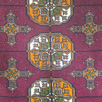 196 x 120 cm Hand-Knotted Tyrian Purple Baluch Bokhara Design – Wool Rug