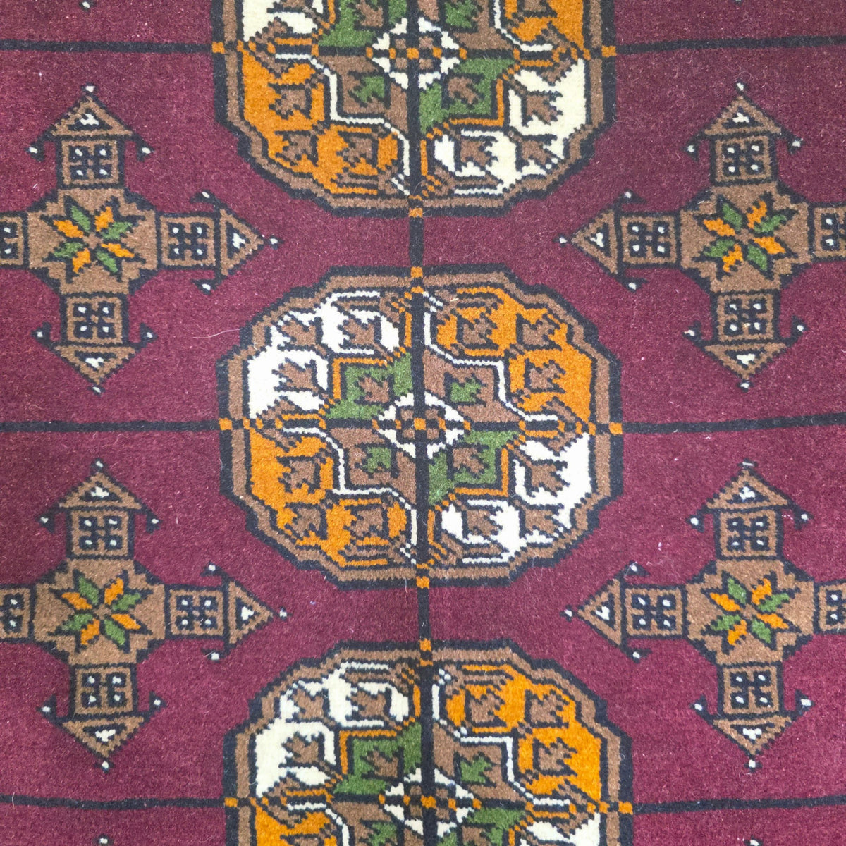 196 x 120 cm Hand-Knotted Tyrian Purple Baluch Bokhara Design – Wool Rug
