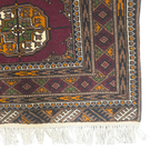 196 x 120 cm Hand-Knotted Tyrian Purple Baluch Bokhara Design – Wool Rug