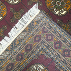196 x 120 cm Hand-Knotted Tyrian Purple Baluch Bokhara Design – Wool Rug