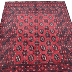 193 x 150 cm Hand-Knotted Afghan Bokhara Akche Rug
