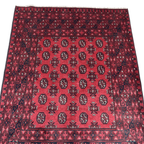 193 x 150 cm Hand-Knotted Afghan Bokhara Akche Rug