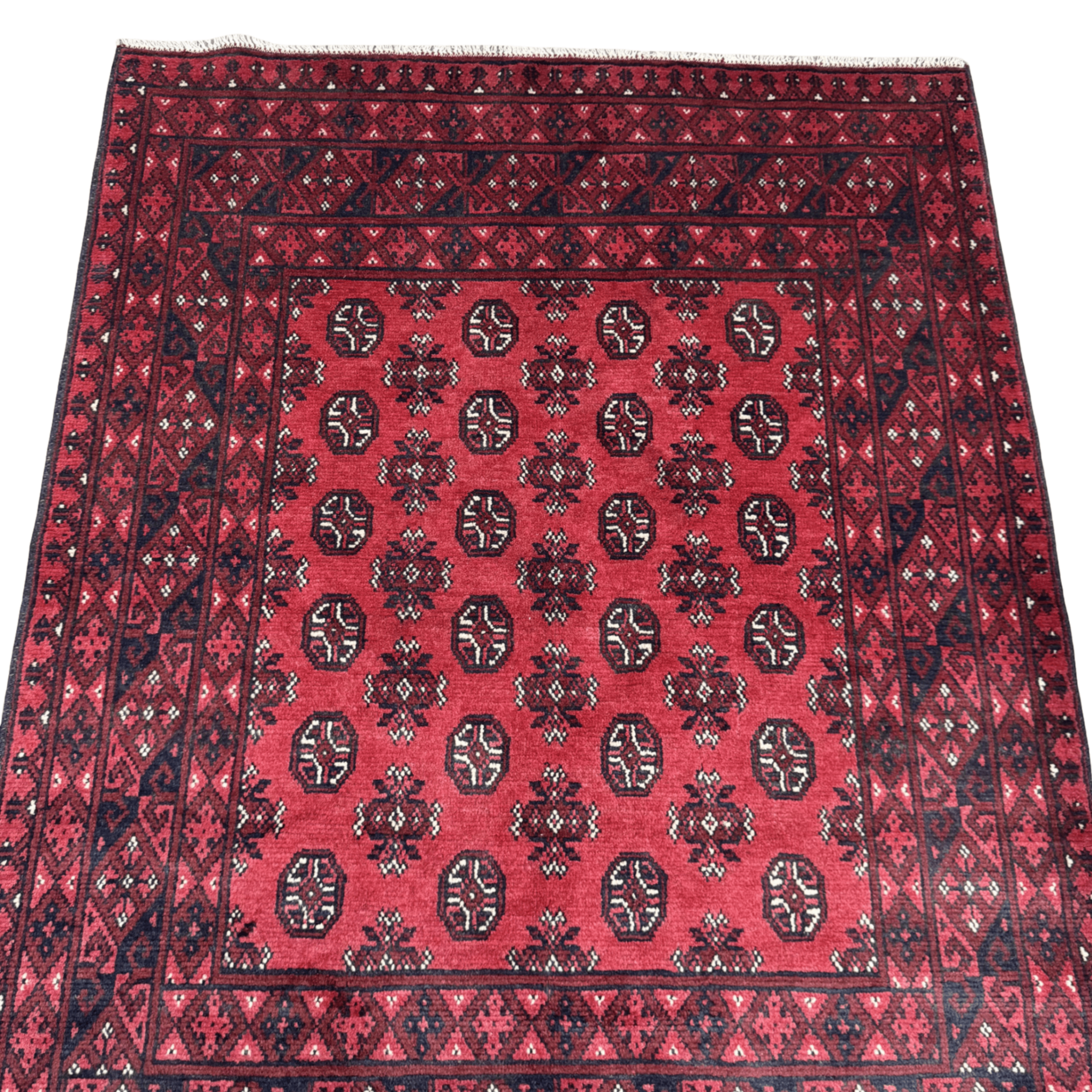 193 x 150 cm Hand-Knotted Afghan Bokhara Akche Rug