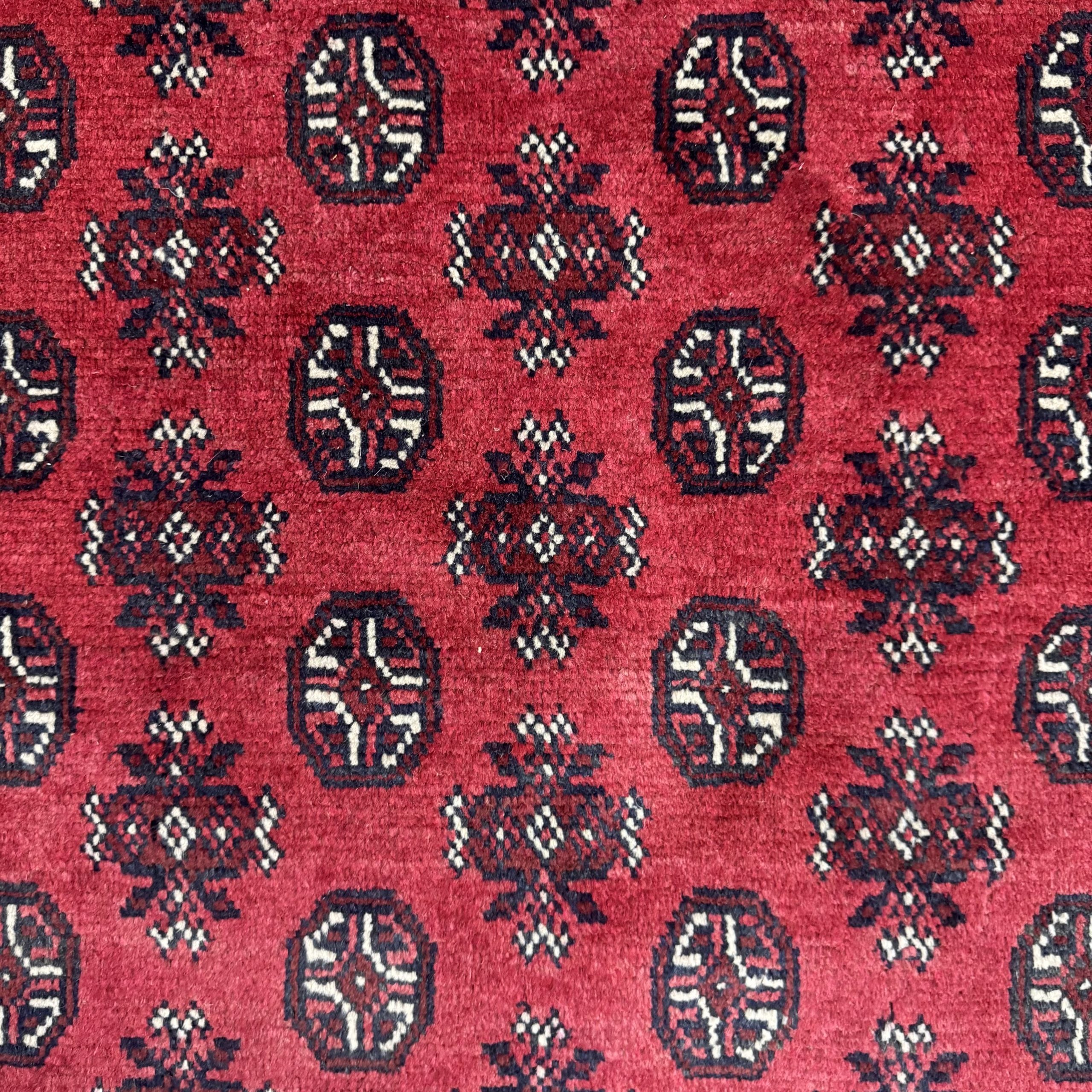 193 x 150 cm Hand-Knotted Afghan Bokhara Akche Rug
