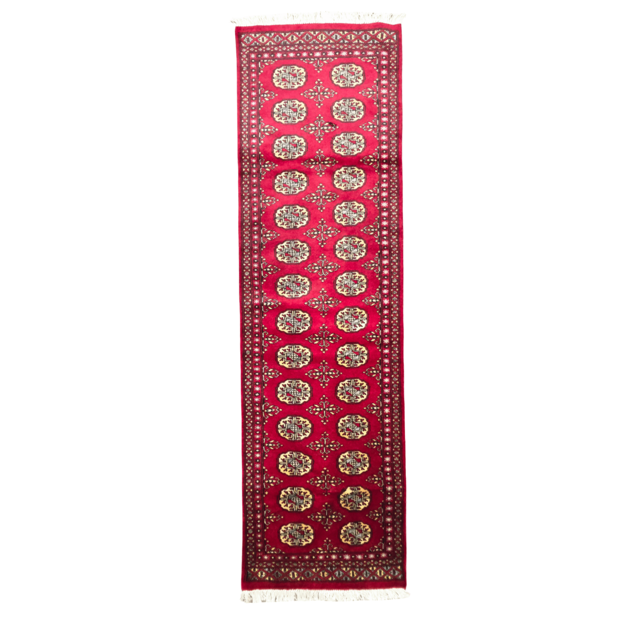 218 x 63 cm Hand Knotted Red Karachi Bokhara – Wool Runner Rug