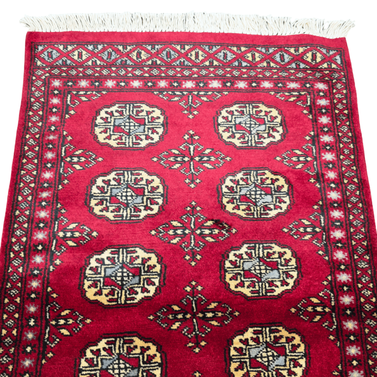 218 x 63 cm Hand Knotted Red Karachi Bokhara – Wool Runner Rug