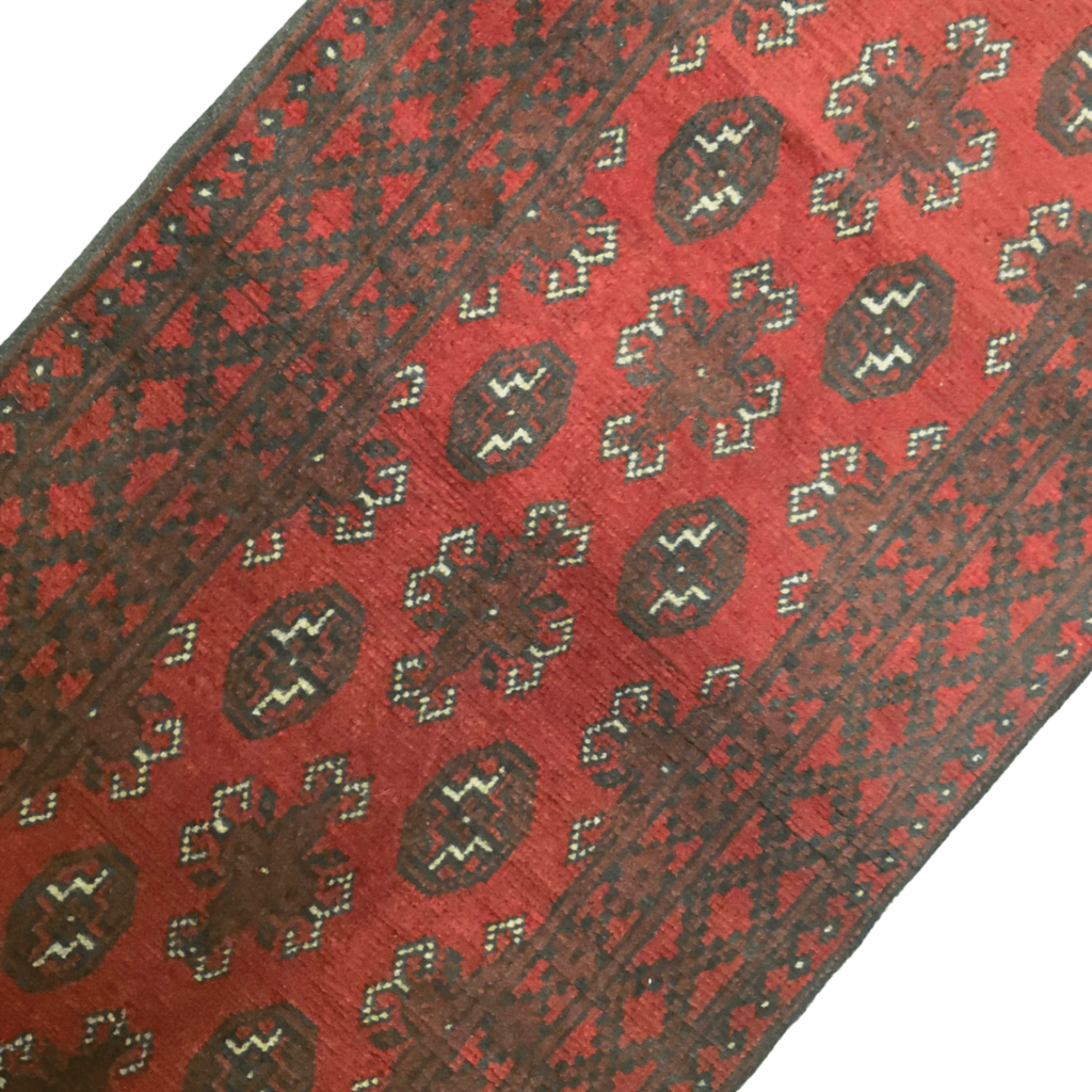 289 x 75 cm Red Afghan Bokhara Runner Rug