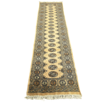 297 x 79 cm Hand Knotted Beige Karachi Bokhara Runner – Wool Rug
