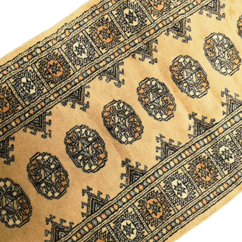 297 x 79 cm Hand Knotted Beige Karachi Bokhara Runner – Wool Rug