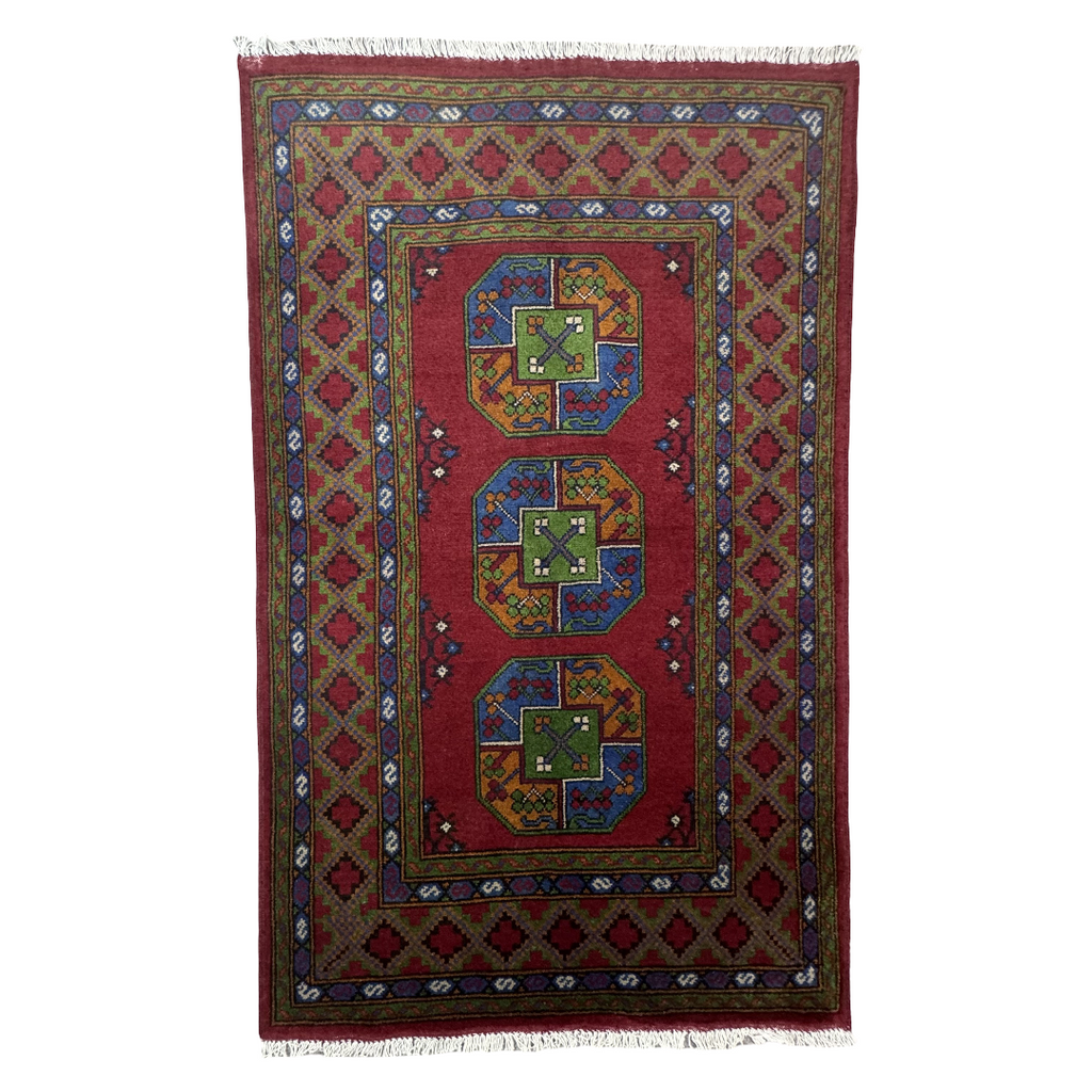 180 x 115 cm Hand-Woven Afghan Akche Rug