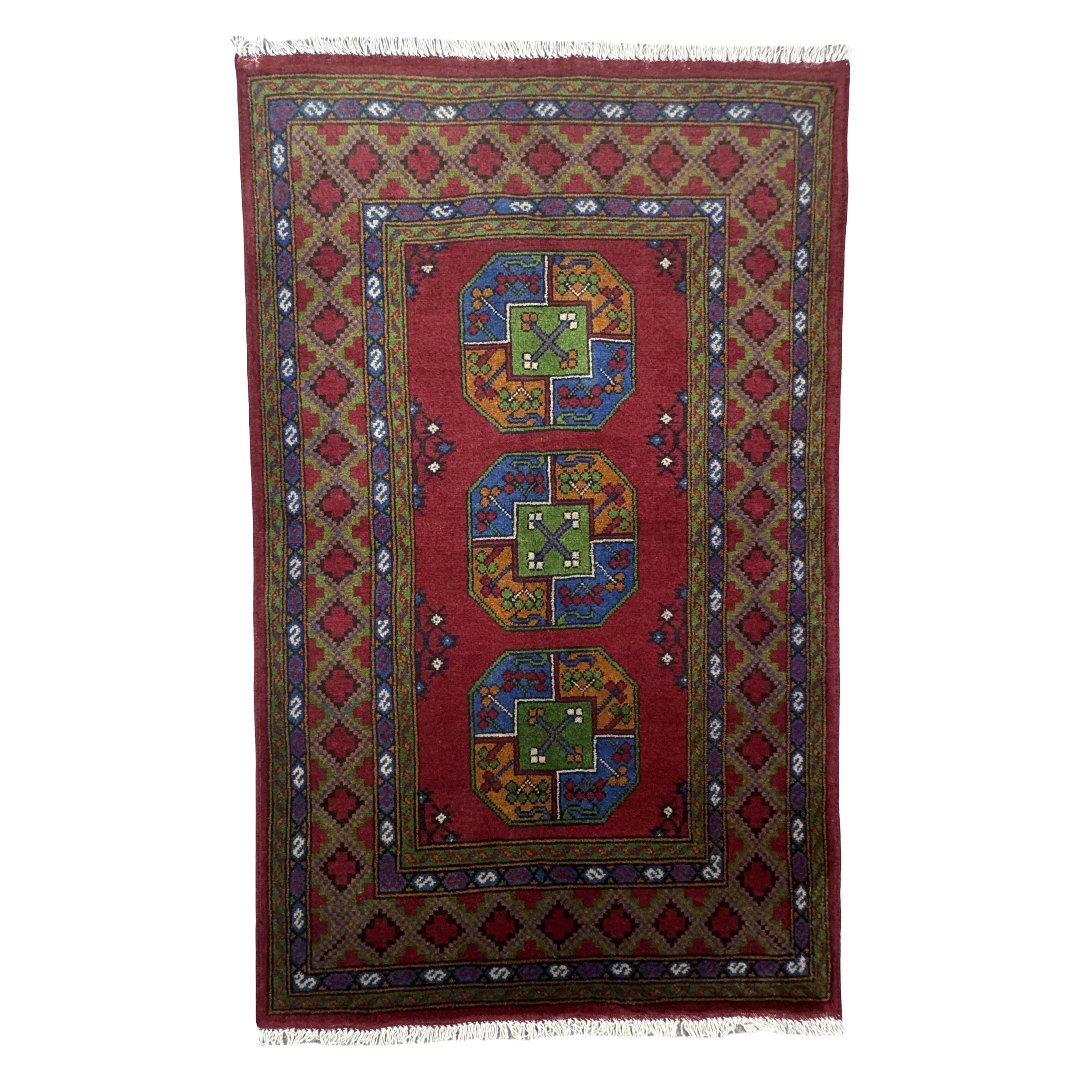 180 x 115 cm Hand-Woven Afghan Akche Rug