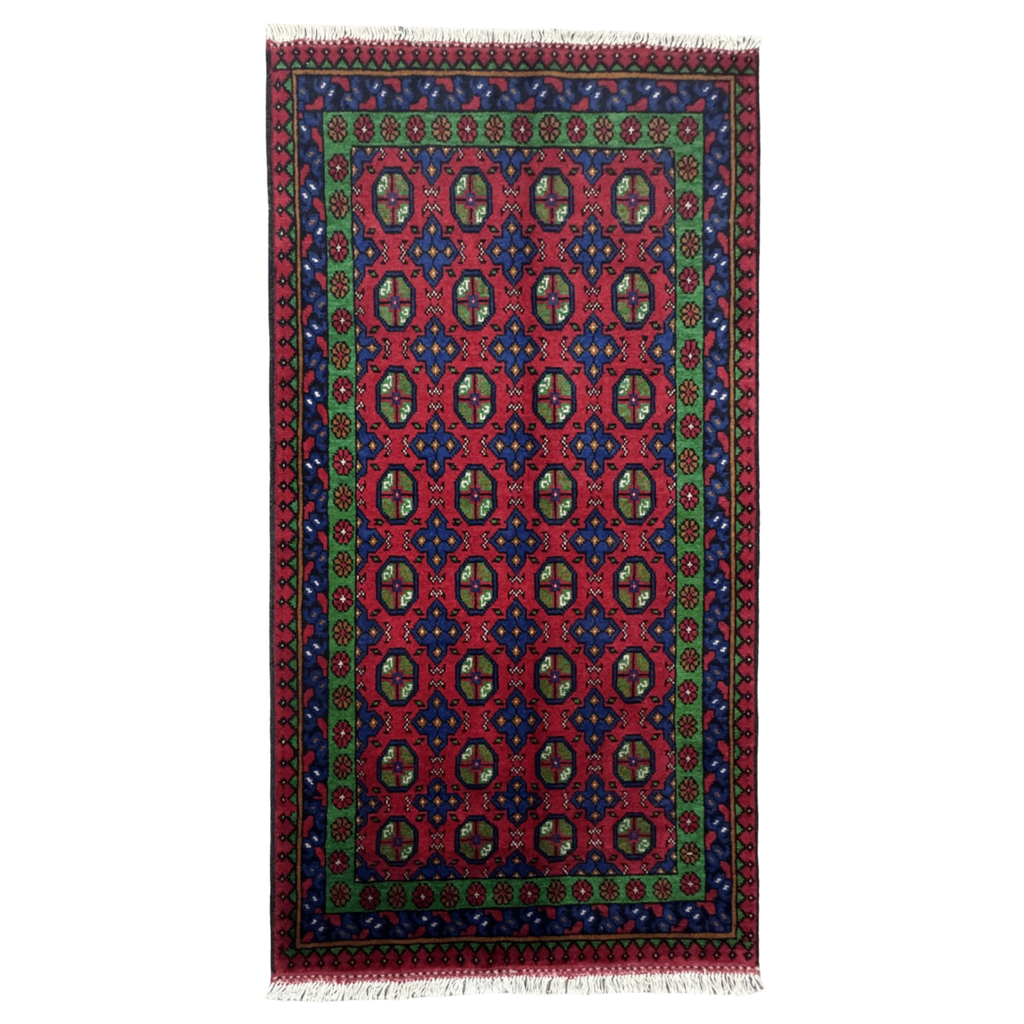 182 x 94 cm Hand-Knotted Afghan Akche Rug