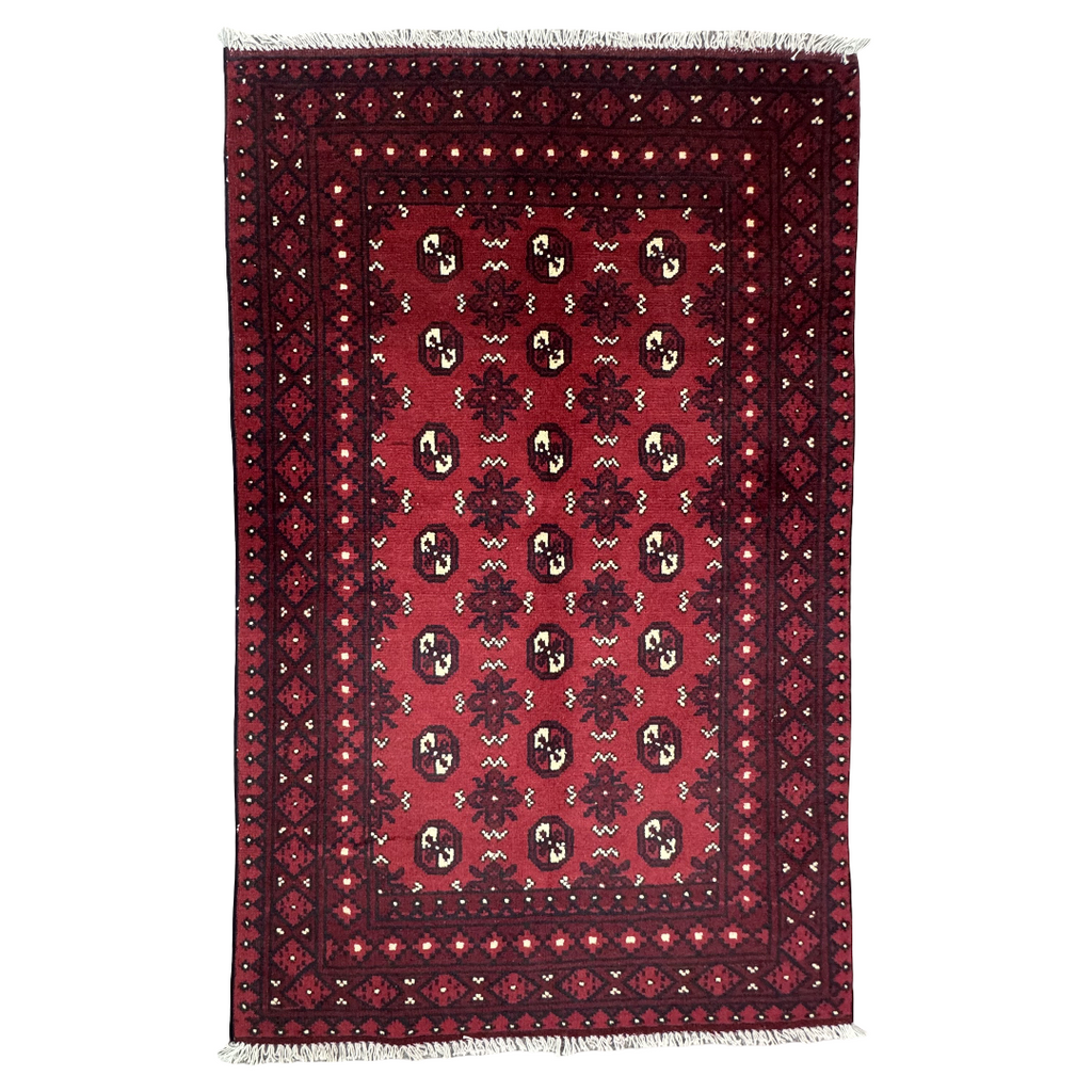 183 x 115 cm Hand-Knotted Afghan Bokhara Akche Rug