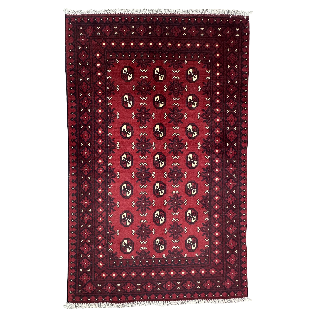 183 x 115 cm Hand-Knotted Afghan Bokhara Akche Rug