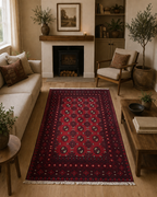 183 x 115 cm Hand-Knotted Afghan Bokhara Akche Rug