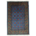 184 x 122 cm Hand-Knotted Afghan Akche Rug, Blue